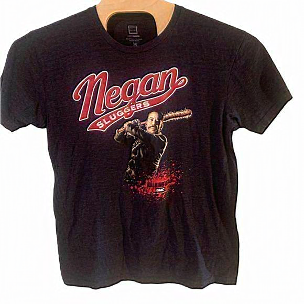 The Walking Dead Men‎ Negan Sluggers Short Sleeve Gray T-Shirt Loot Crate Medium